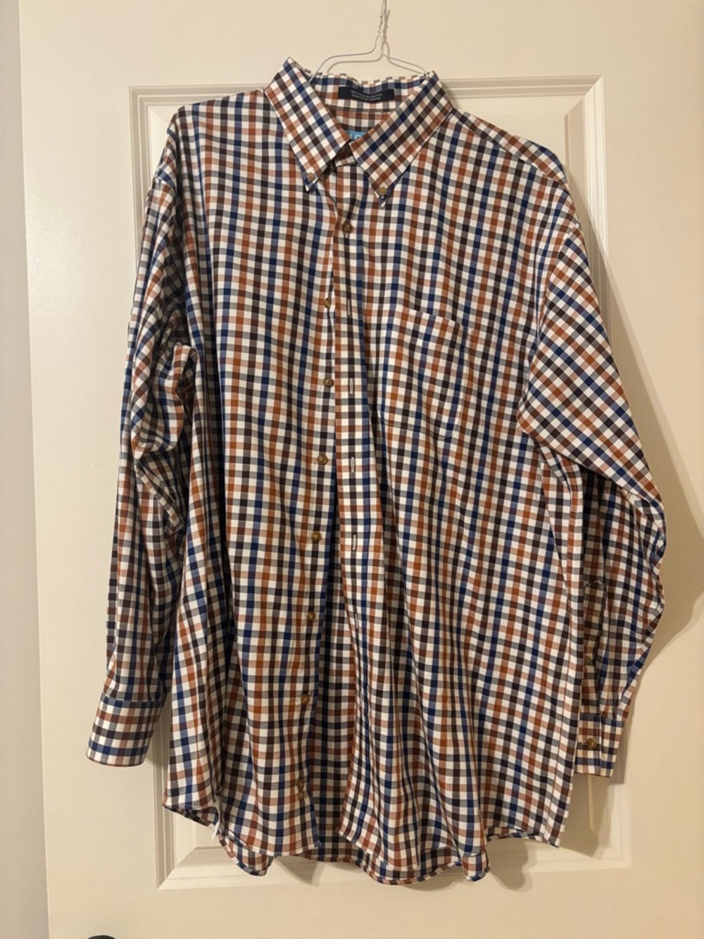 Men's Oak Hall Long-Sleeve Checked Button-Up Shirt - Brown & Blue